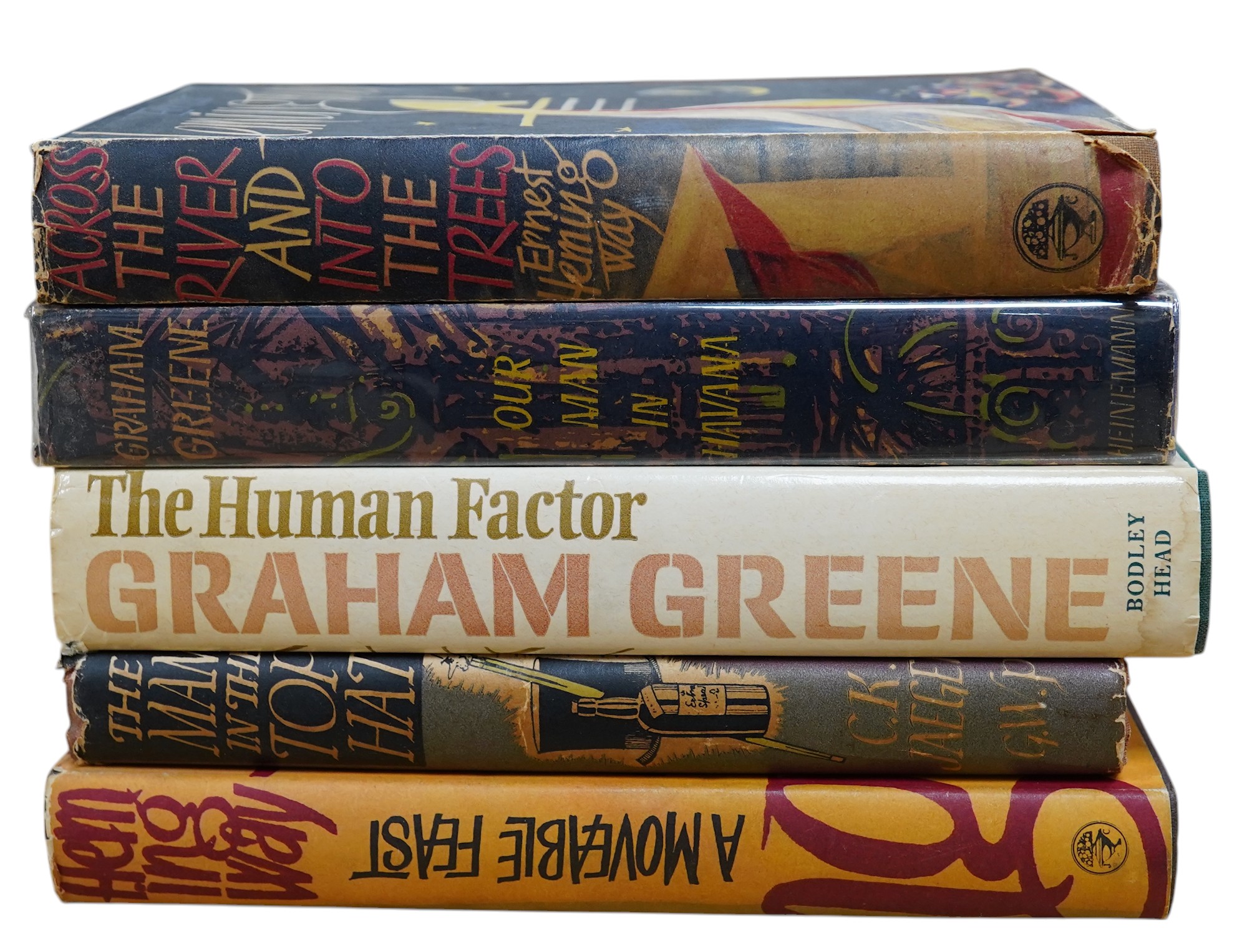 Modern Fiction; Hemingway, Ernest - Across The River And Into The trees, 1st edition , 1950; A Moveable Feast, 1st English edition, 1964; Greene, Graham - Our Man In Havana, 1st edition, 1958; The Human Factor, 1st, 1978